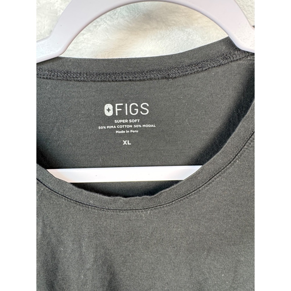 FIGS Super Soft Long Sleeve Underscrub Top Charcoal Gray Pima Cotton Modal XL - Picture 2 of 9